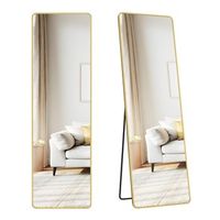 espejo de cuerpo entero de pared o suelo de aluminio 150 x 40 cm - oro palido