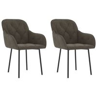 pack 2 uds sillas de comedor  silla de cocina  mueble de comedor terciopelo gris oscuro
