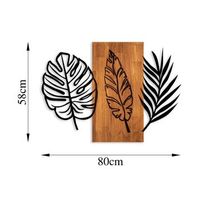 decoracion pared de madera triple leaves-384 nogal negro 80x58 cm