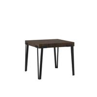 mesa extensible 90x90246 cm rio nogal estructura antracita