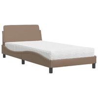 cama con colchon dover cuero sintetico capuchino 100x200 cm vidaxl