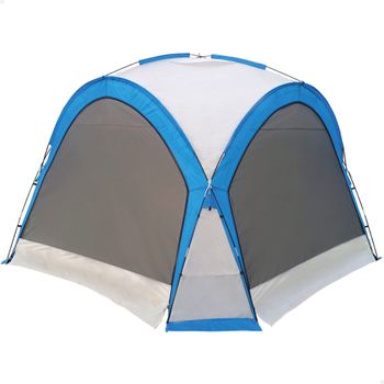 Carpa camping con mosquitera Aktive, Tienda de campaña con mosquitera y ventilación  Medidas 350x350x260cm  Carpa camping plegable de fácil montaje y transporte  Tejido impermeable, toldo camping