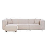 sofa de 3 plazas  1 puf modular de terciopelo beige monroe