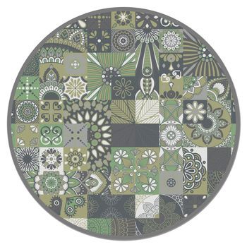Panorama Alfombra Vinílica Hidráulica Redonda Verde 150x150 Cm