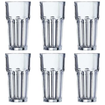 Juego de 6 vasos altos vidrio templado 31 cl