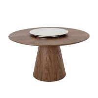 mesa comedor redonda nogal giratoria