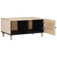 mesa de cafe - mesa de centro - mesa baja beige 80 x 50 x 40 cm madera maciza de acacia