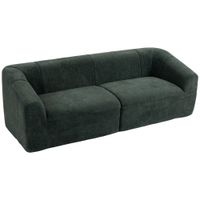 homcom sofa 3 plazas sin estructura con asiento amplio acolchado grueso en chenilla verde oscuro   aosom espana