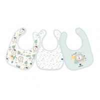 set de 3 baberos de algodon savanna menta
