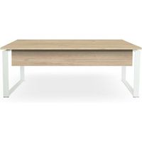 mesa-escritorio con faldon estructura metalica cerrado blanco 180x80 cm roble ofilike