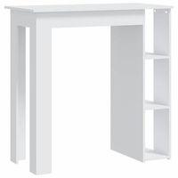 mesa bar con estante madera contrachapada blanco 102x50x1035cm