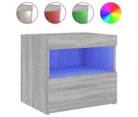 vidaxl mesita de noche con luces led gris sonoma 50x40x45 cm