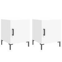 juego de 2 mesitas de noche con compartimento con puerta 40 x 40 x 50 cm madera contrachapada blanca dec034962