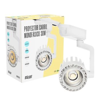 Foco de carril led 30w 2.210lm 4200ºk faith monofasico 40.000h