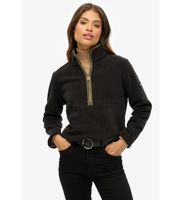 superdry para mujer w2012337a polar estate half zip fleece negro xl casual poliester reciclado sostenible