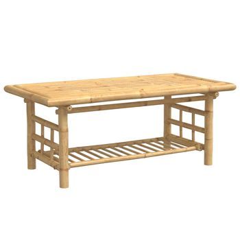Mesita De Centro De Bambú 110x55x45 Cm
