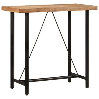 Mesa Alta De Hierro Y Madera Maciza De Acacia 110x55x107 Cm Vidaxl