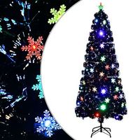 arbol de navidad  decoraciones de navidad copos de nieve led fibra optica negro 240 cm cfw906907