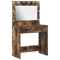 mesa tocador  mesa de maquillaje con cajon roble ahumado 785 x 41 x 135 cm