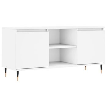 Mueble De Tv Madera De Ingeniería Blanco 104x35x50 Cm Vidaxl