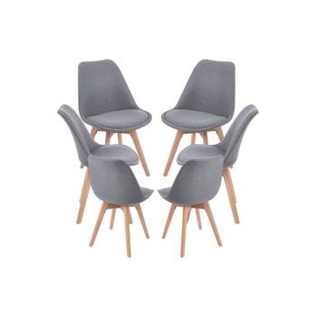 Pack 6 Sillas Synk Tela De Tela 83*49*43 Cm - Gris Oscuro