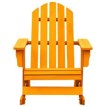 Silla Mecedora De Jardín | Silla De Exterior | Sillón Adirondack Madera Maciza Abeto Naranja