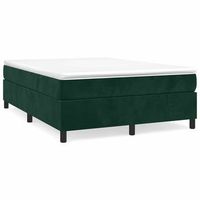 estructura de cama box spring terciopelo verde oscuro 140x200cm