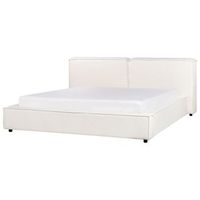 cama de agua clasica tapizada somier de laminas de tela blanco crema 180 x 200 linards