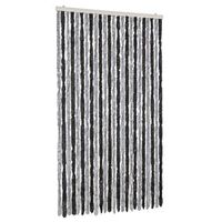 cortina antimoscas chenilla gris y negro 100x220 cm