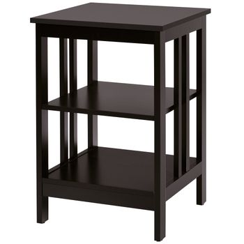 Costway 1/2 Mesita de Noche con Barras de Refuerzo Mesita Auxiliar Lateral de Sofá para Dormitorio Salón Pasillo 40 x 40 x 61 cm