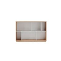 estanteria libreria en melamina roble y blanco 80x119x32 cm