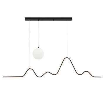 Lámpara Colgante Lhj033-cp Black, Bruhed Gold