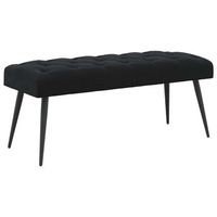 banco con tapiceria con botones negro 110 x 40 x 46 cm vidaxl