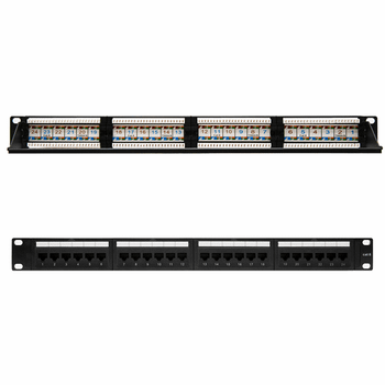 PANEL PARCHEO 24P CAT.6 UTP 19 1U DUAL IDC, NEGRO