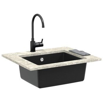 Lavabo De Baño Moderno | Lavabo Negro 530 X 460 Mm 80% Cuarzo Y 20% Resina