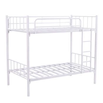 Litera De Metal 90x190 Cm Color Blanco Desmontable En Dos Camas