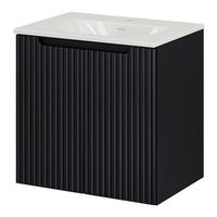mueble de bano newport con lavabo y 2 puertas 60x57x39cm - negro encasa