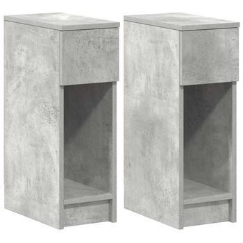 Juego De Mesitas De Noche - Mesillas De Noche Con Cajón Gris Hormigón 20x36x60 Cm Mc7066
