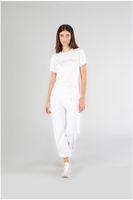 camiseta de cuello redondo con logo white