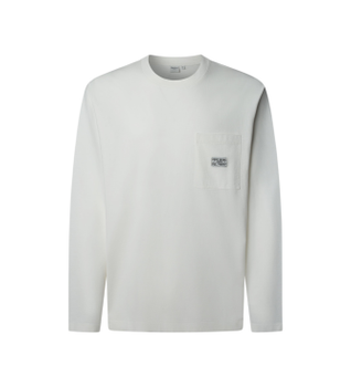 Pepe Jeans para hombre. PM5010100 Camiseta Thor blanco (M), Casual, Algodón, Manga larga