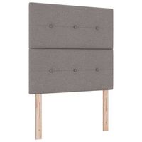 cama tipo box spring con cabecera taupe 90 x 200 cm tela