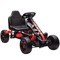 aiyaplay kart pedales para ninos de 3 anos con embrague automatico freno ruedas antideslizantes de eva y marco metalico rojo