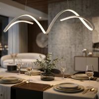 lampara de arana led de metal blanco con 3 luces 80x20x120 cm
