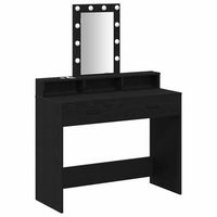 mesa tocador  mesa de maquillaje negro 100 x 41 x 140 cm madera de ingenieria