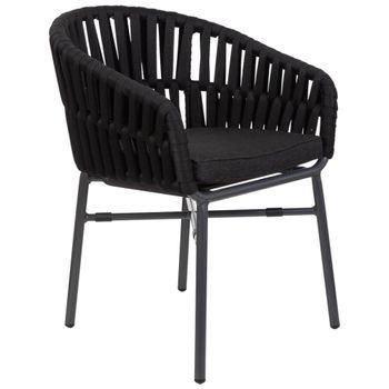 Silla de aluminio con cuerda negro