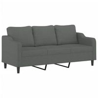 sofa de 3 plazas  sofa de salon  sofa de descanso de tela gris oscuro 180 cm