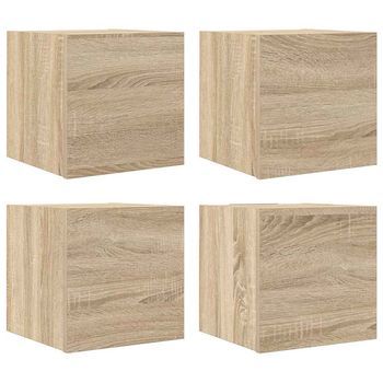 Muebles De Salón De Pared 4 Uds Roble Sonoma 30,5x30x30 Cm Vidaxl