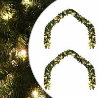 guirnalda de navidad 2 uds 600 led verde 20 m pvc vidaxl