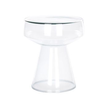 Mesa De Centro De Vidrio Con Estilo Moderno Forma Redonda Transparente Laguna