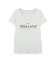 blauer para mujer 24sbldh02335 camiseta glitter degrade blanco s casual algodon manga corta